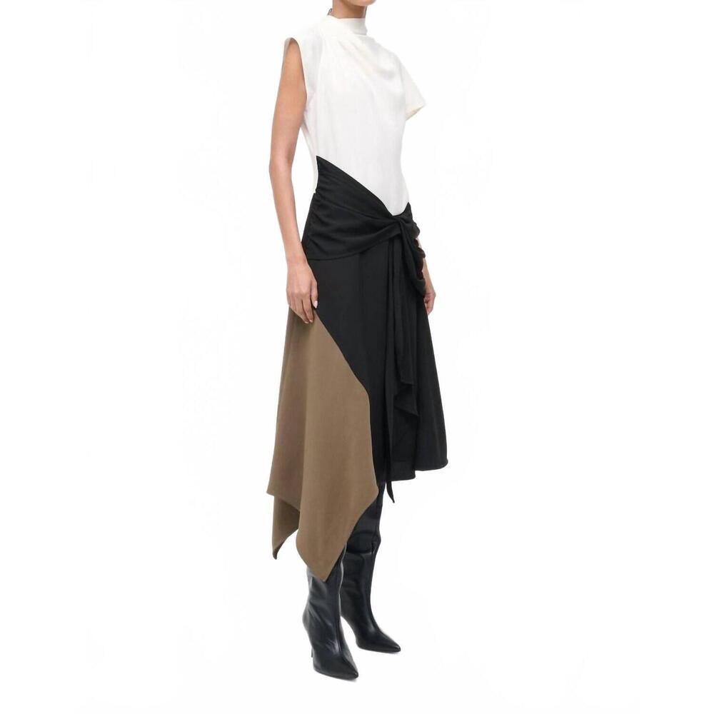 NEW STAUD davina dress in black multi - Picture 2 of 3